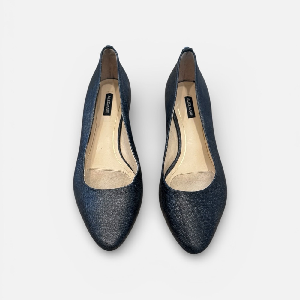 Alex Marie pointed-toe wedge pumps in black- size 7